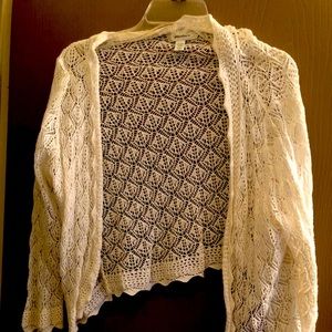 White Dress Shrug Jacket Sweater